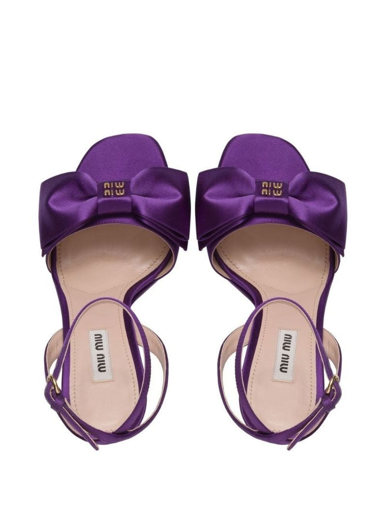 Purple 135 Bow Detail Platform Sandals