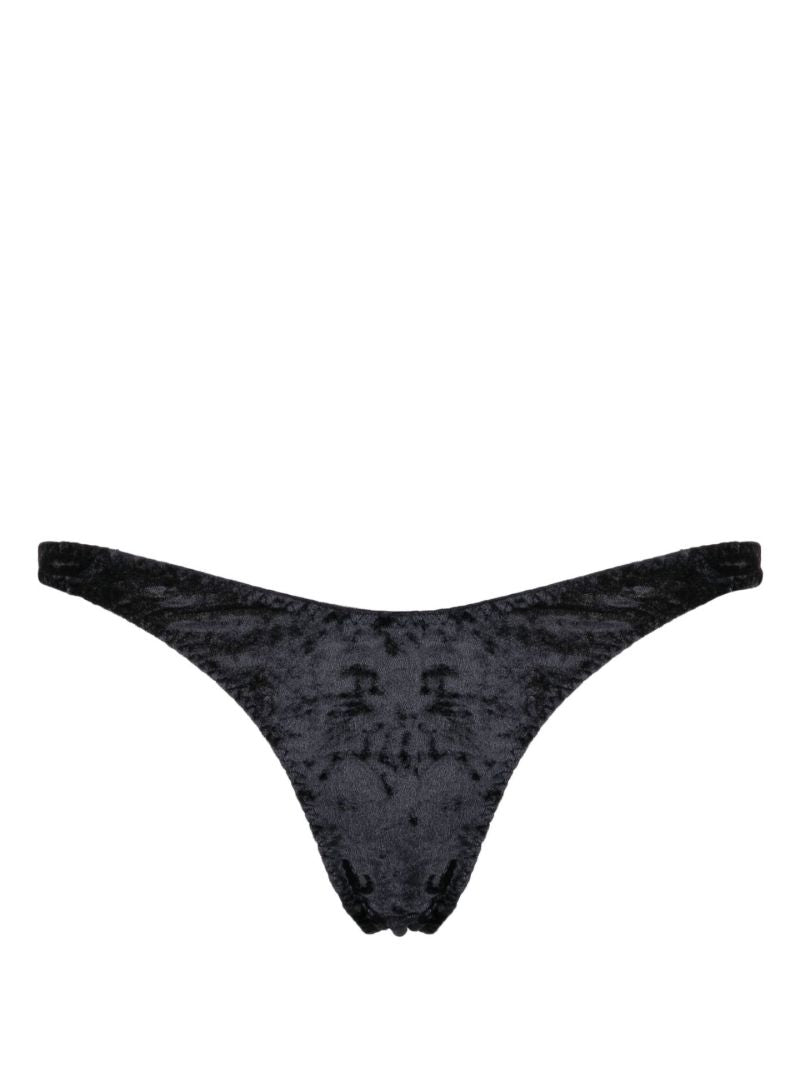 Black Kati Velvet Thong