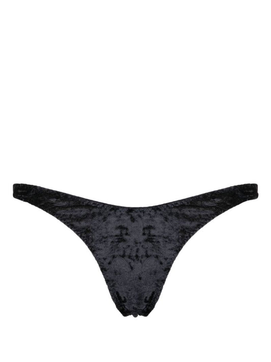 Black Kati Velvet Thong