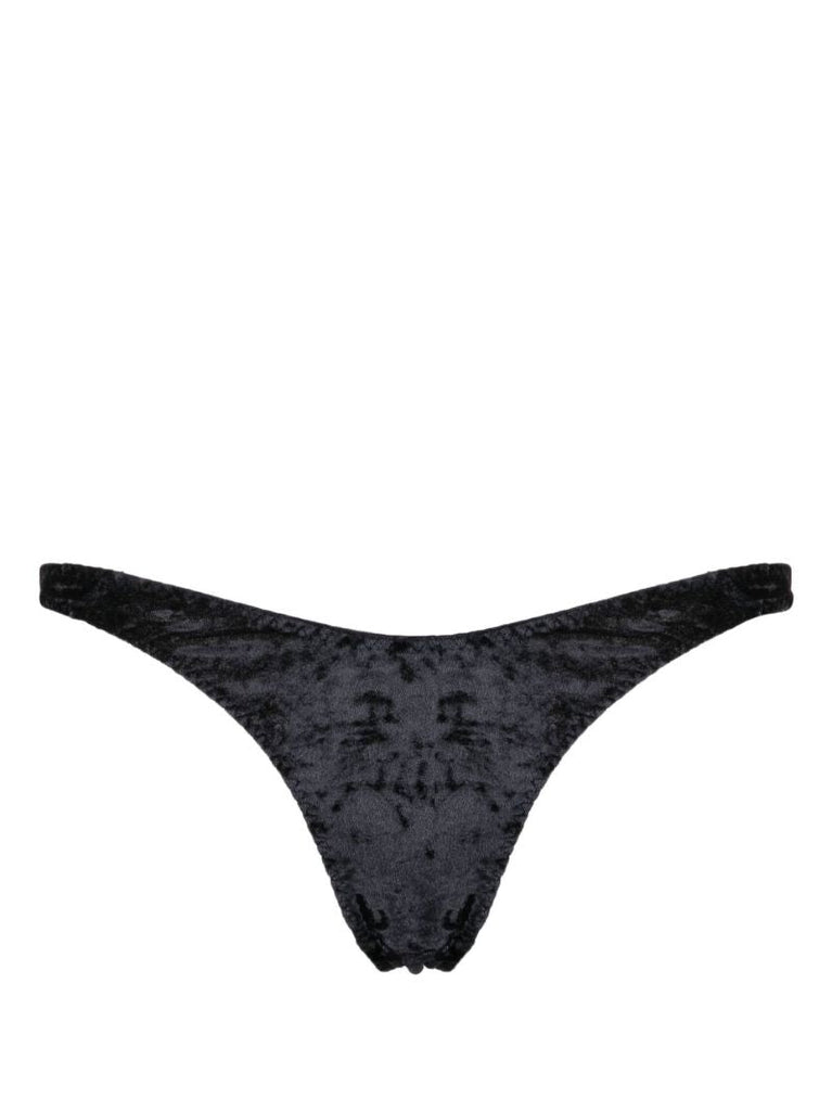 Black Kati Velvet Thong