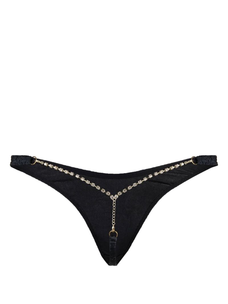 Black Kati Velvet Thong