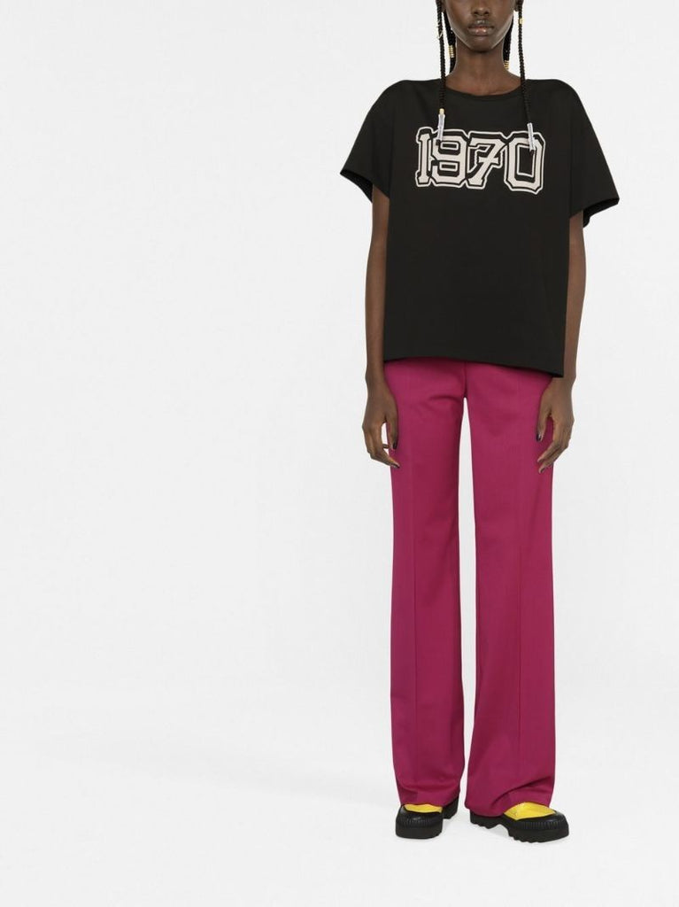 Black Logo Print Cotton T-shirt