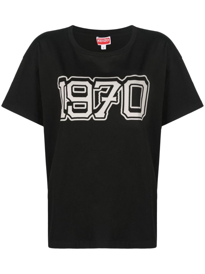 Black Logo Print Cotton T-shirt