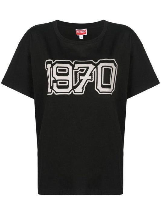 Black Logo Print Cotton T-shirt