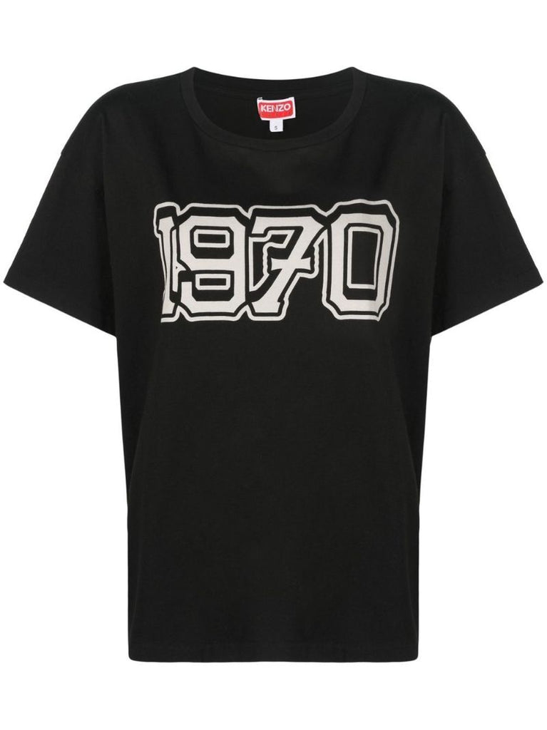 Black Logo Print Cotton T-shirt