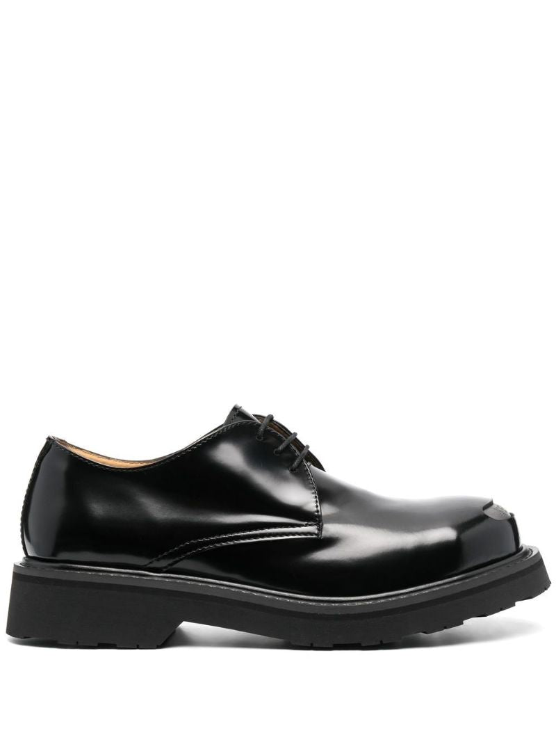Black Kenzosmile Leather Derby Shoes