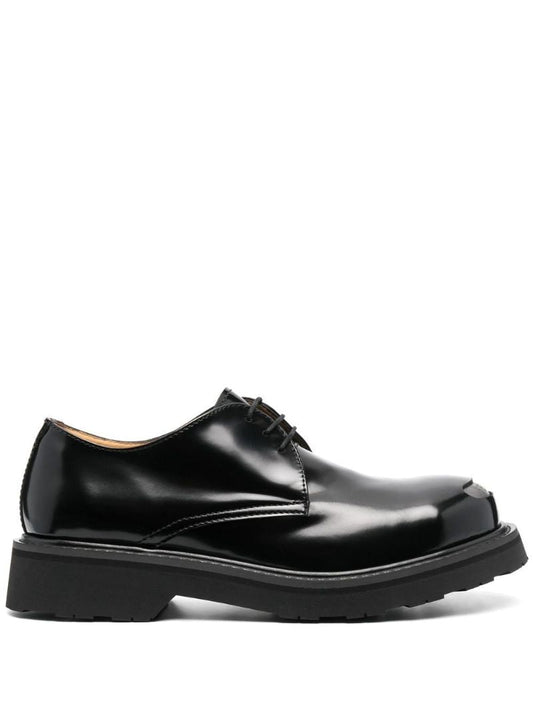 Black Kenzosmile Leather Derby Shoes