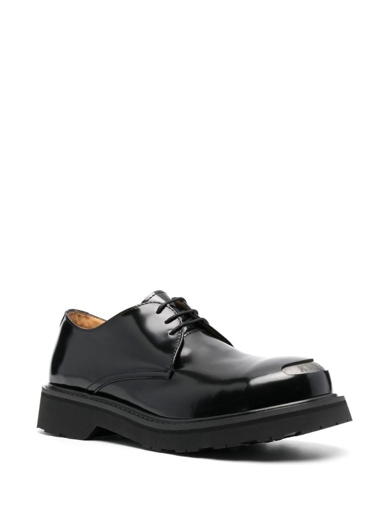 Black Kenzosmile Leather Derby Shoes