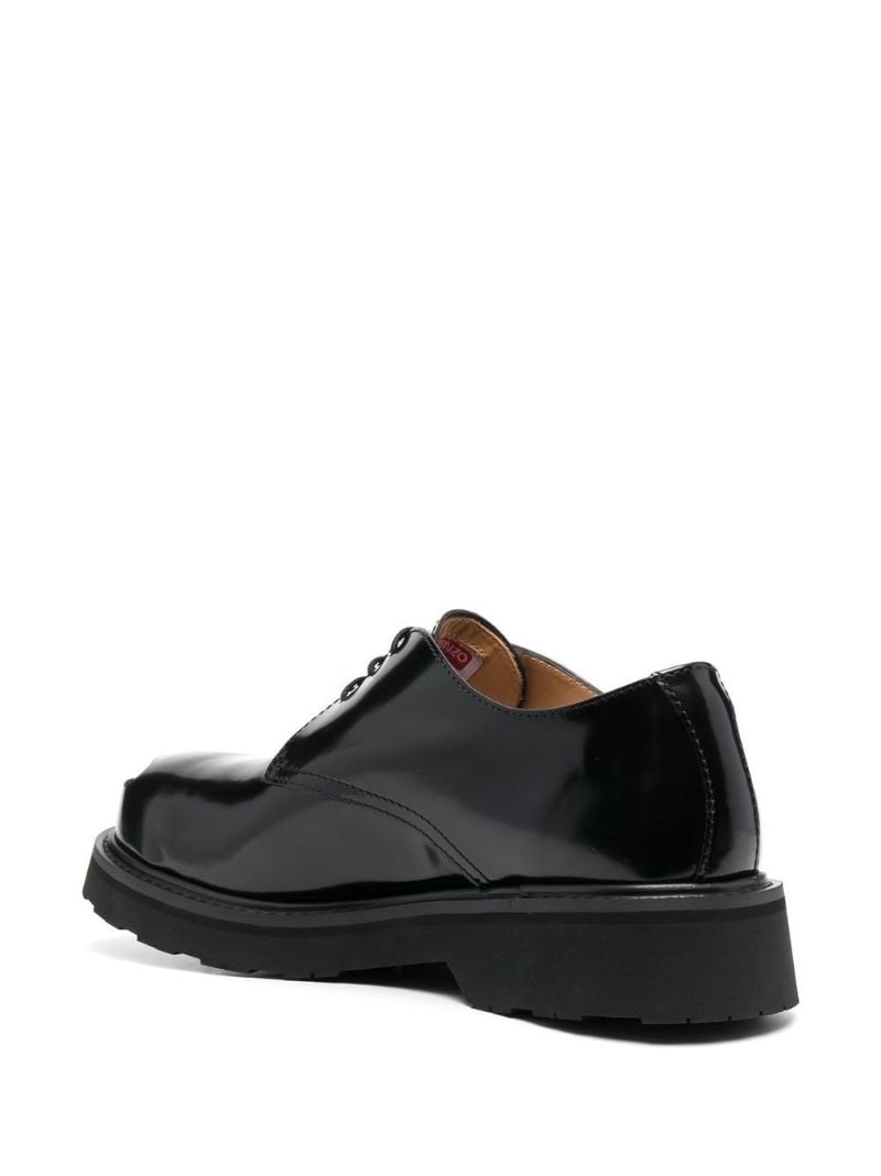 Black Kenzosmile Leather Derby Shoes