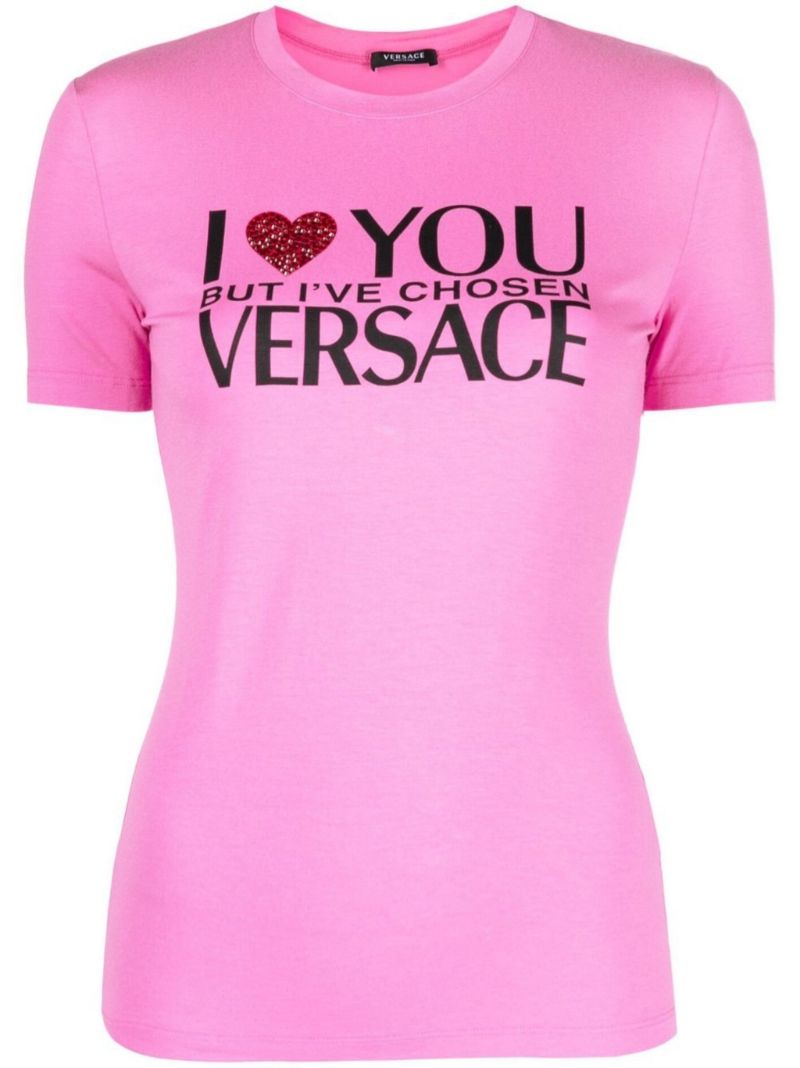 Pink I Love You Print T-shirt