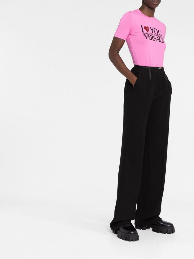 Pink I Love You Print T-shirt