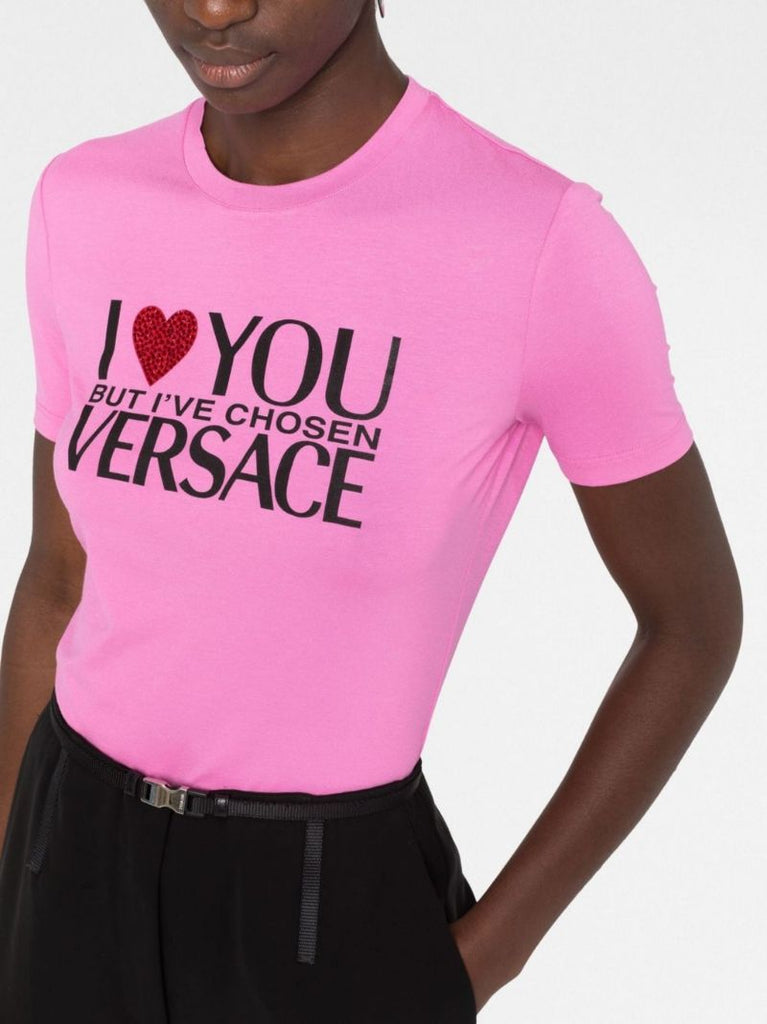 Pink I Love You Print T-shirt
