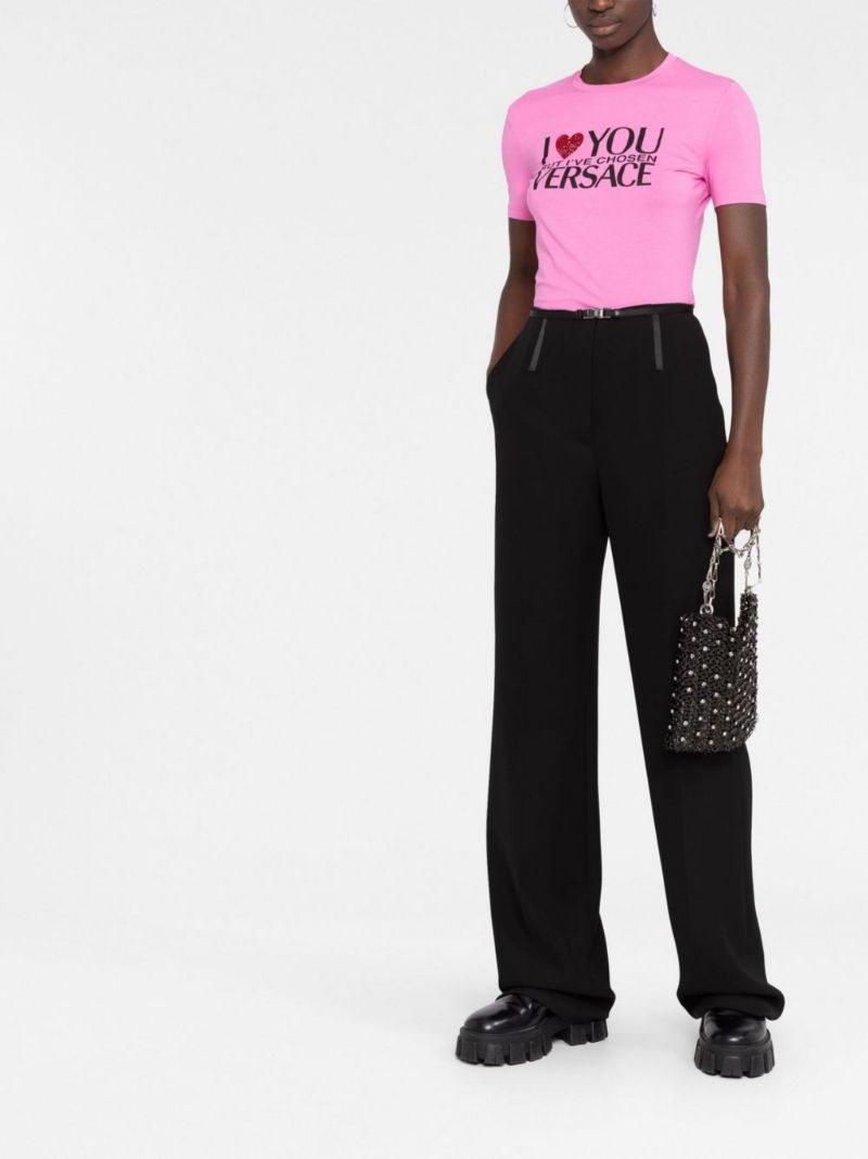 Pink I Love You Print T-shirt