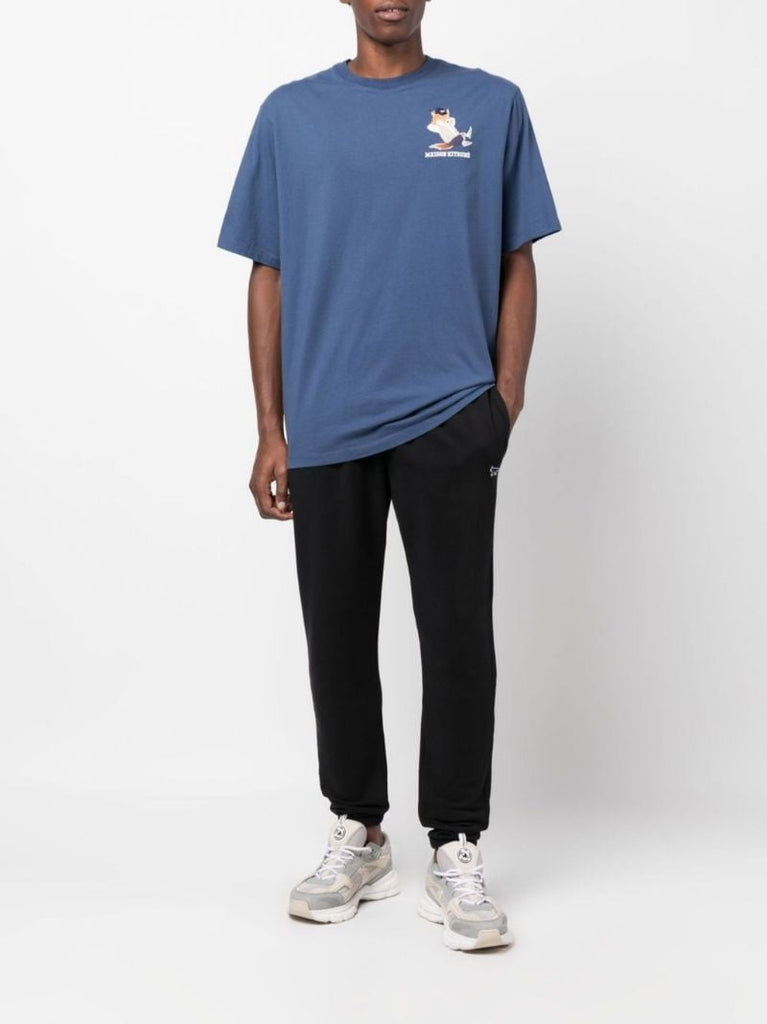 Black Fox Patch Cotton Track Pants
