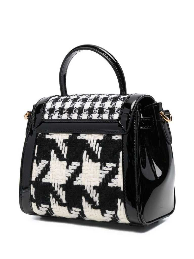 Black La Medusa Small Tweed Top Handle Bag