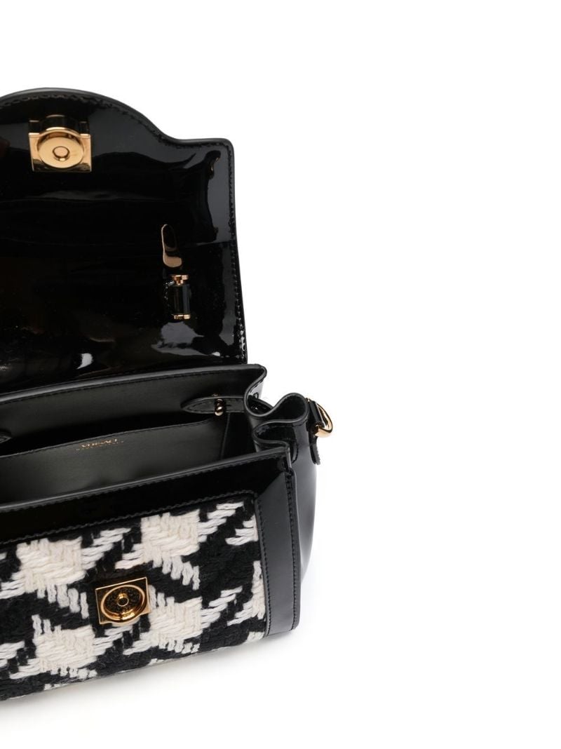 Black La Medusa Small Tweed Top Handle Bag