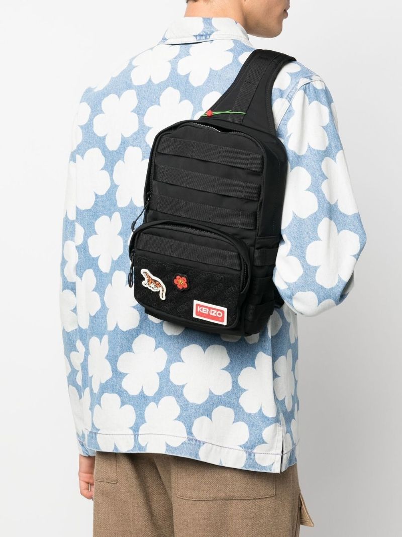 Black Jungle Cross Body Backpack