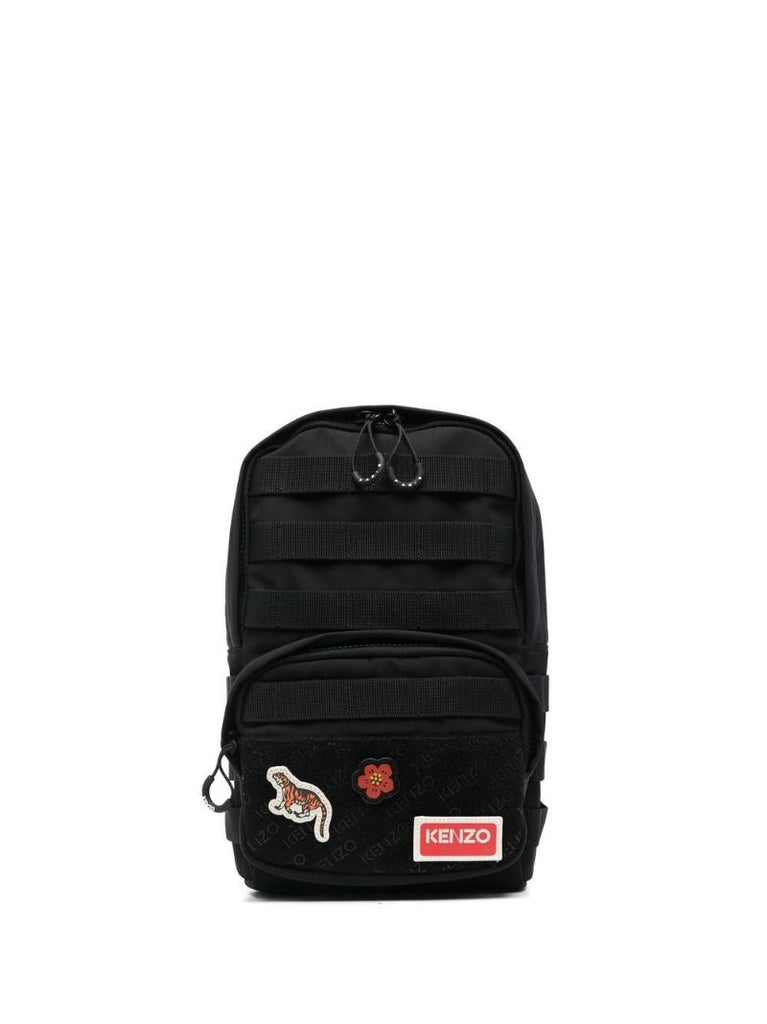 Black Jungle Cross Body Backpack
