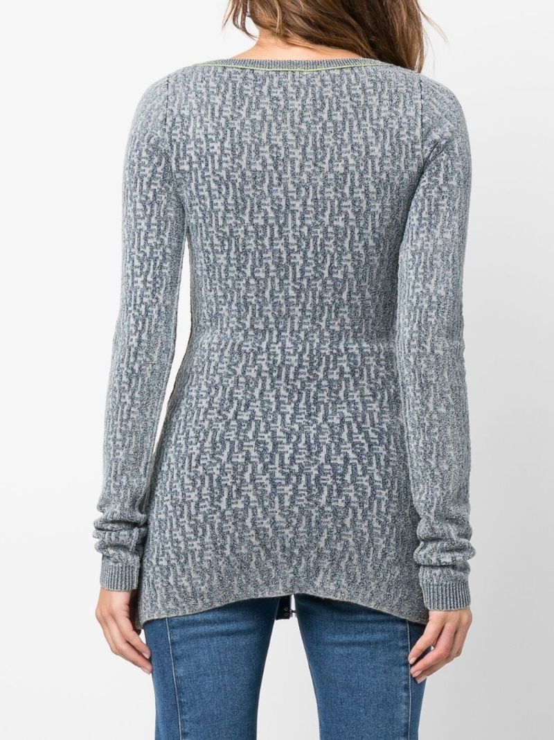 Blue M-ercilla-card Knitted Cardigan