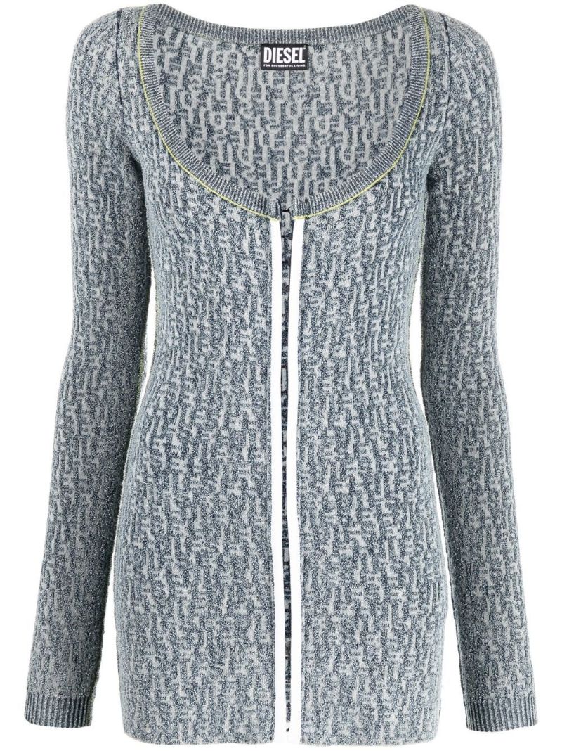 Blue M-ercilla-card Knitted Cardigan
