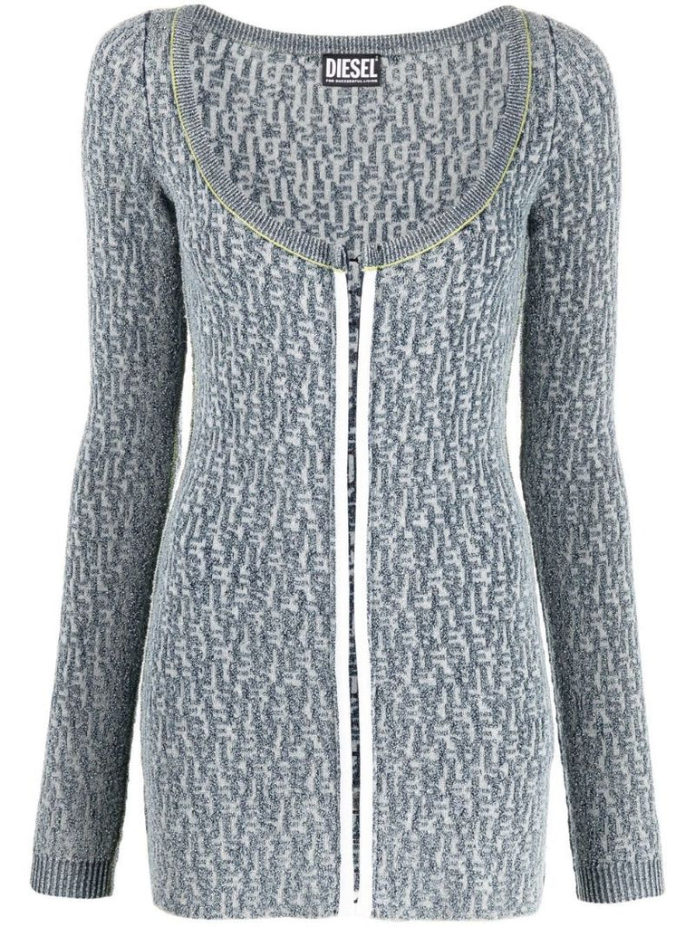 Blue M-ercilla-card Knitted Cardigan