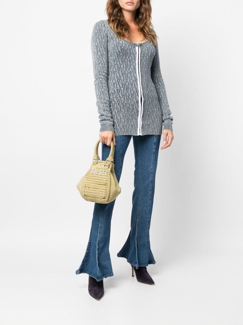 Blue M-ercilla-card Knitted Cardigan