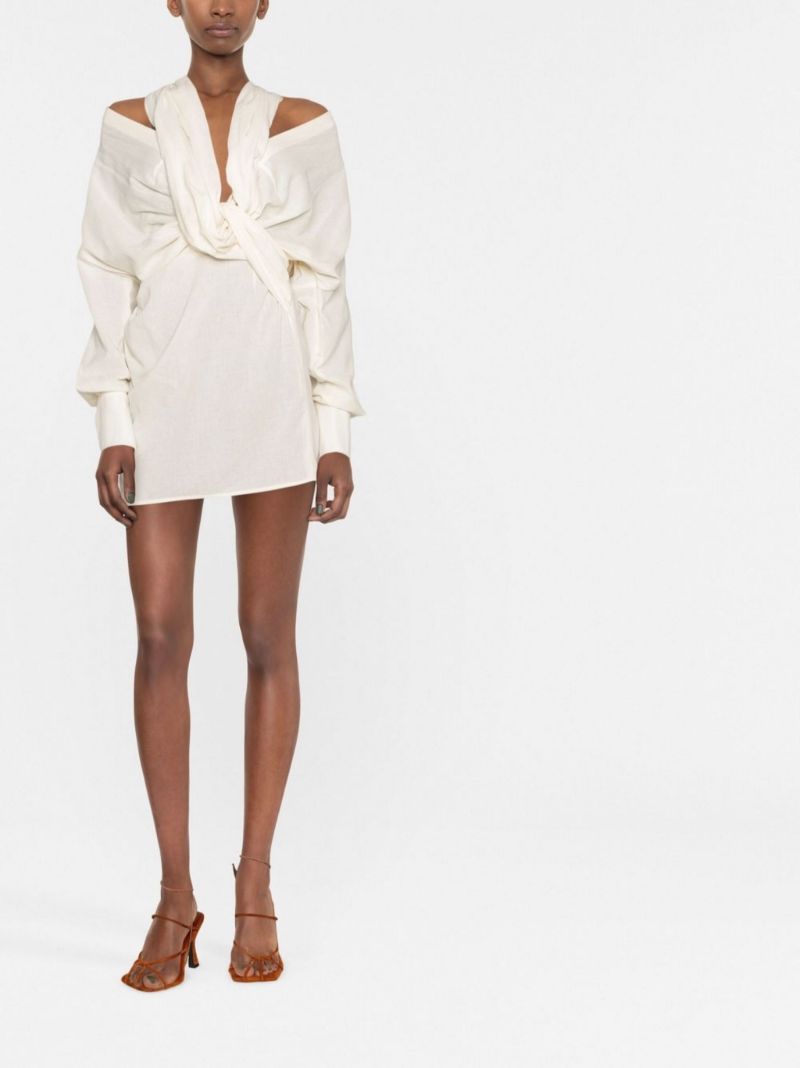 Neutral La Robe Agui Mini Dress