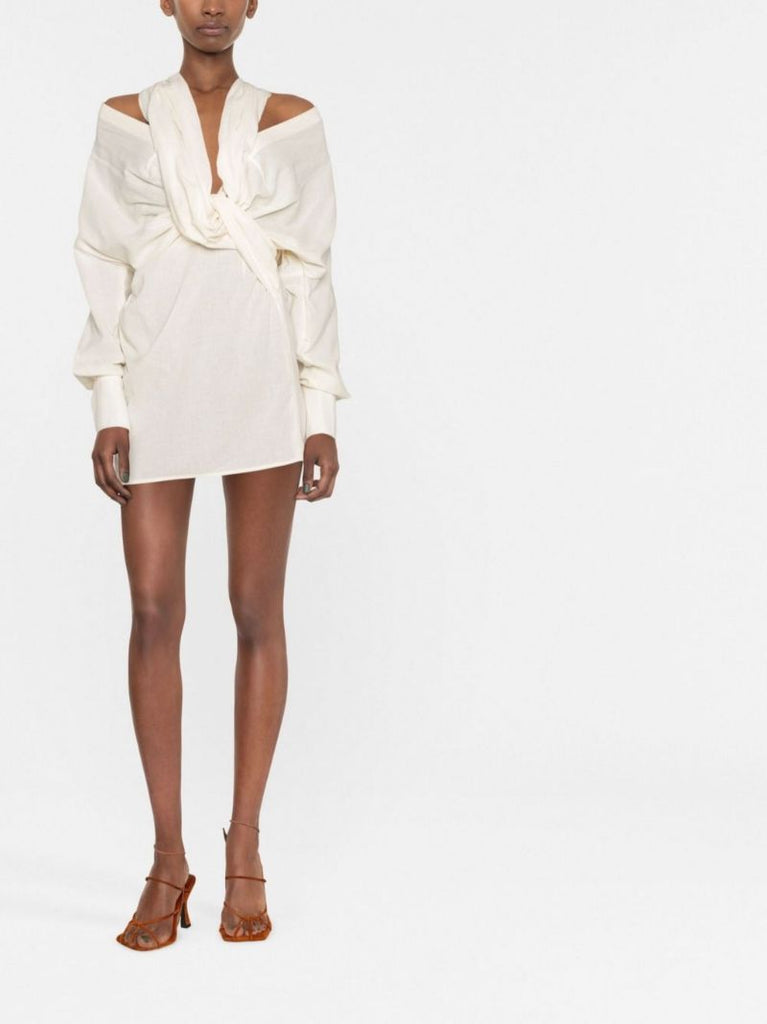 Neutral La Robe Agui Mini Dress
