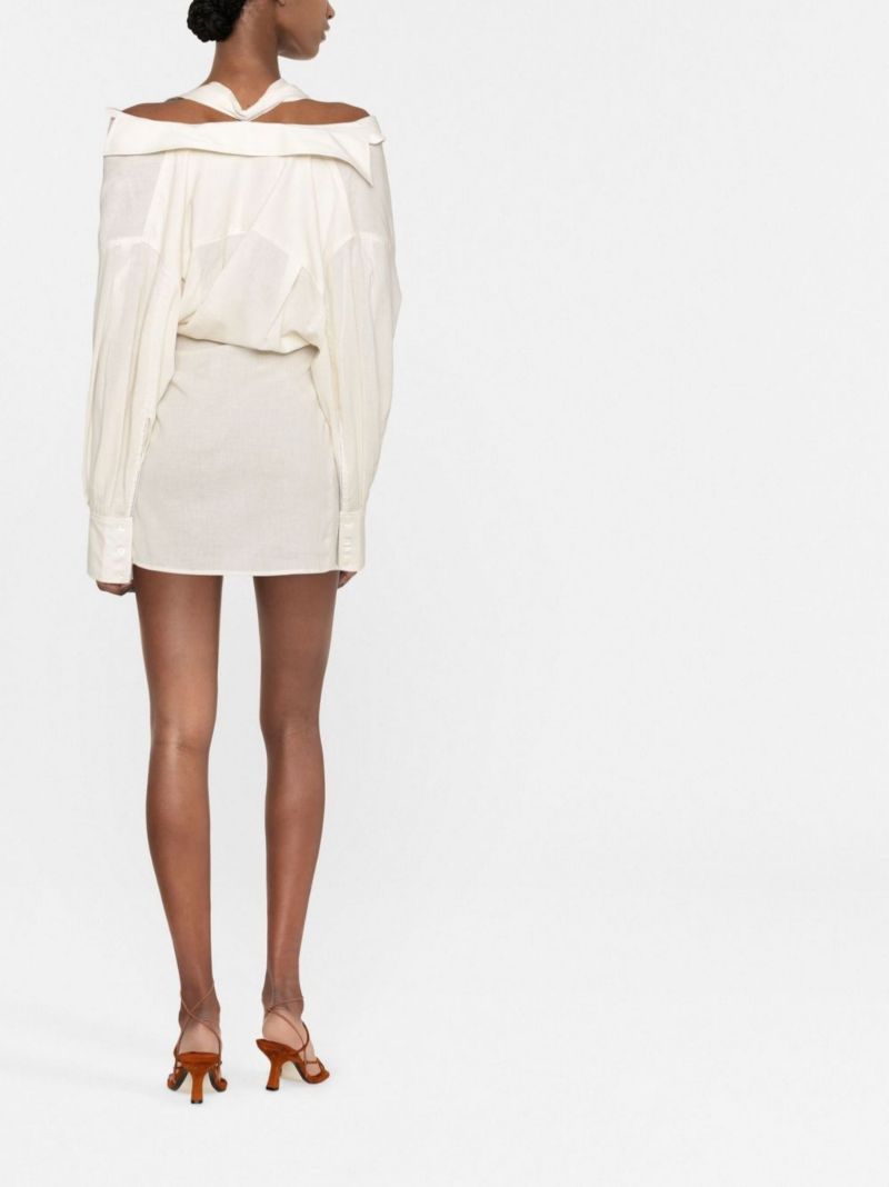 Neutral La Robe Agui Mini Dress