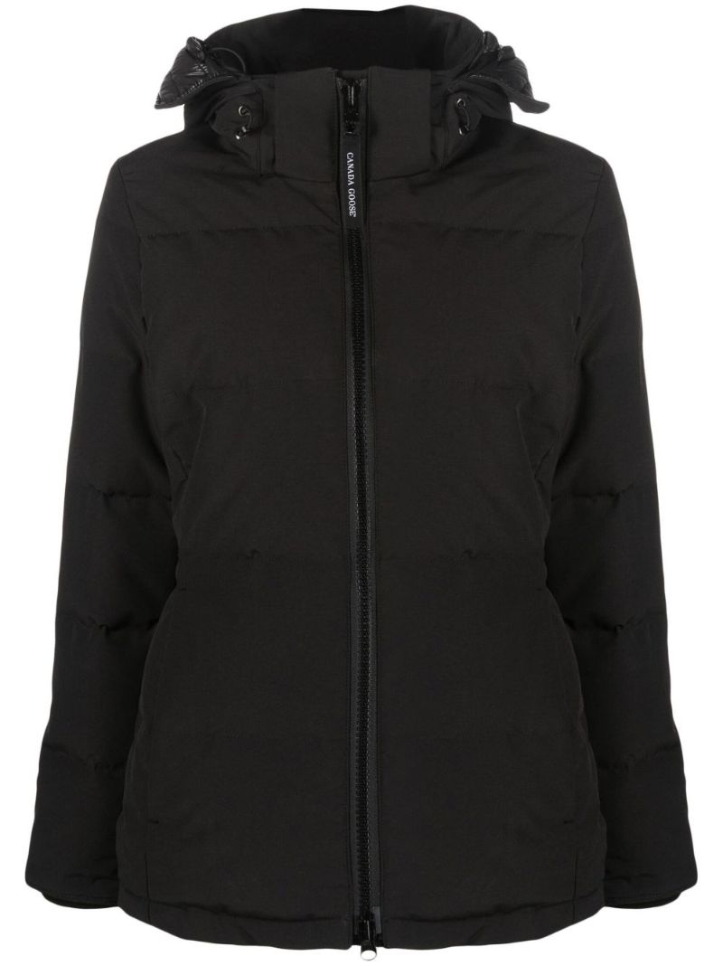 Black Chelsea Hooded Quilted Parka Coat