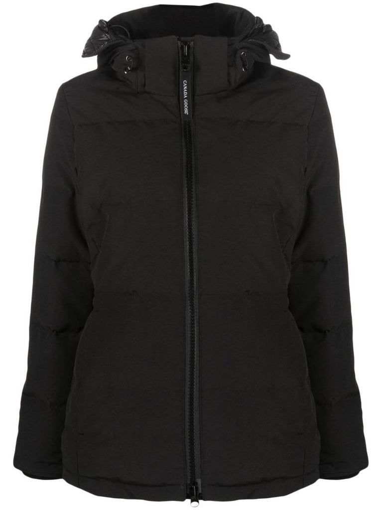 Black Chelsea Hooded Quilted Parka Coat