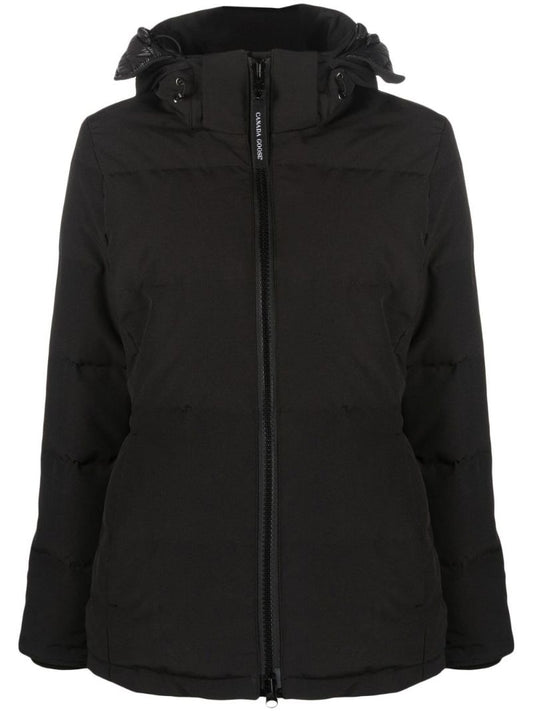 Black Chelsea Hooded Quilted Parka Coat