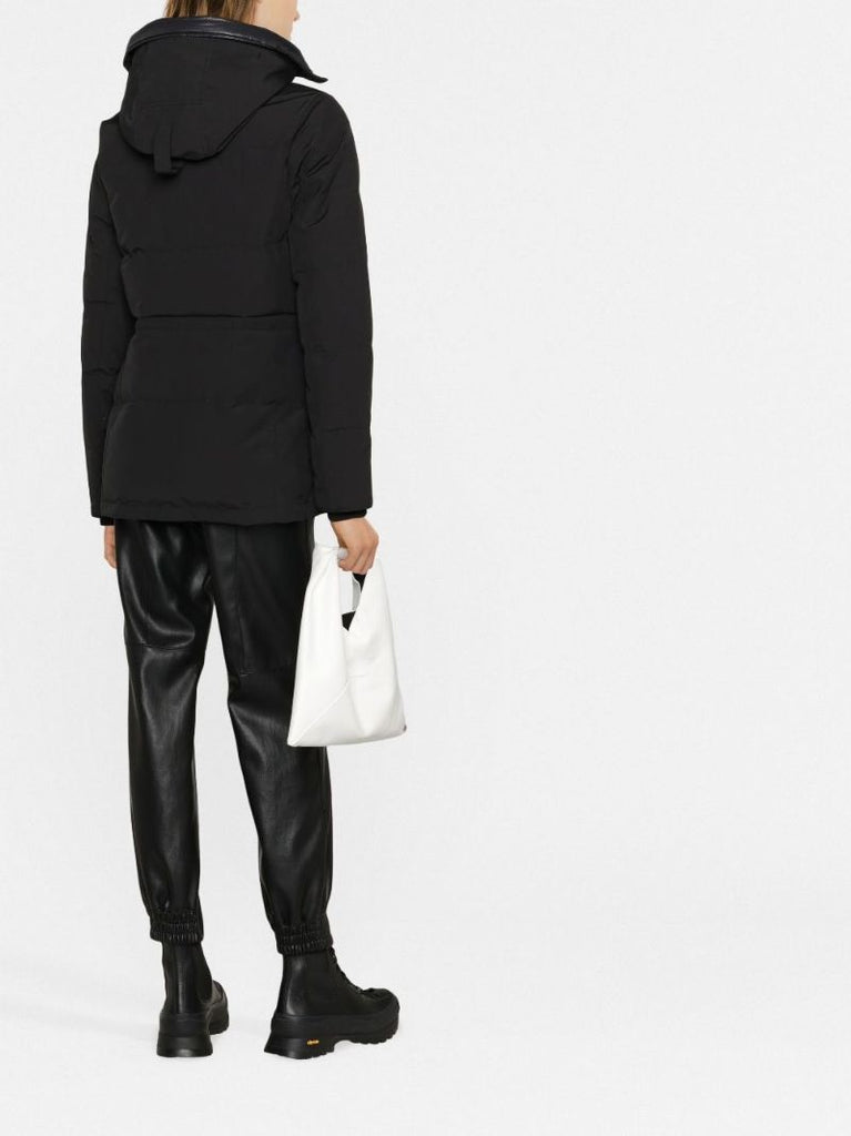 Black Chelsea Hooded Quilted Parka Coat
