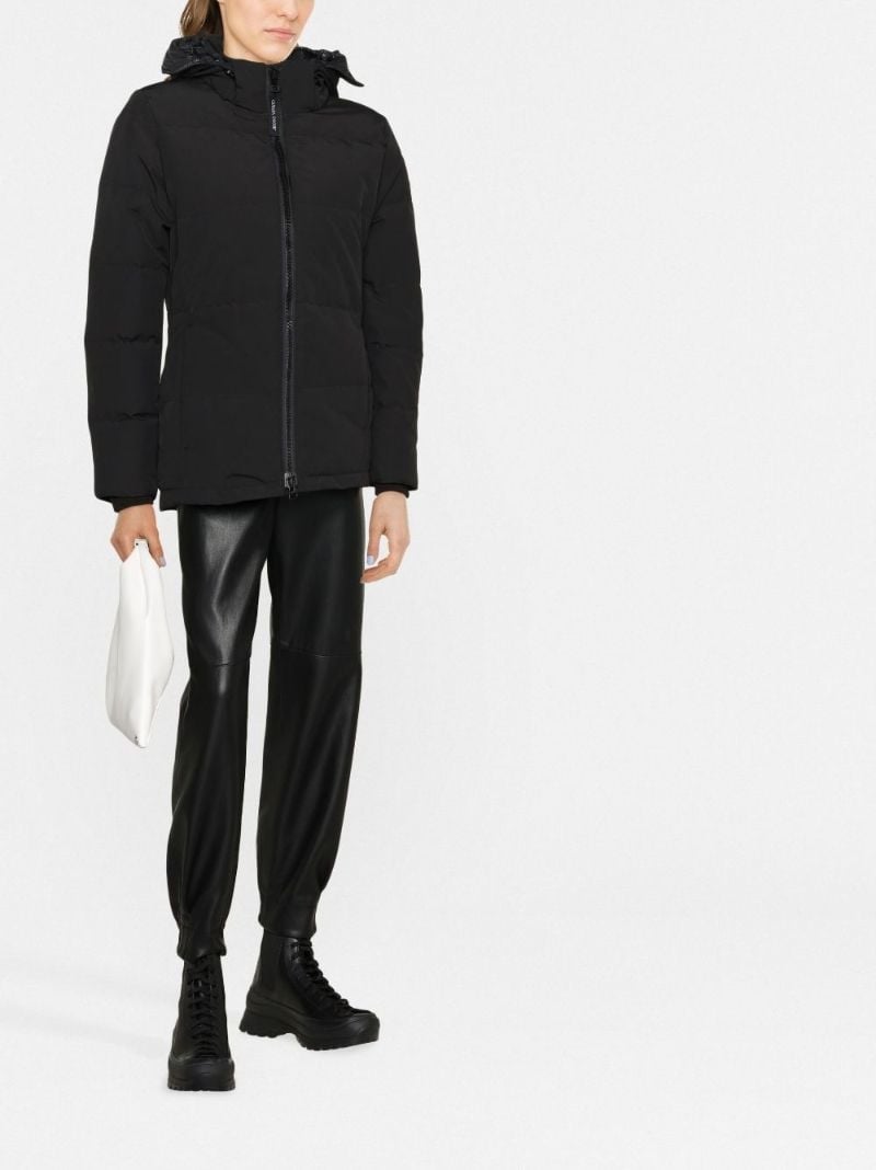 Black Chelsea Hooded Quilted Parka Coat