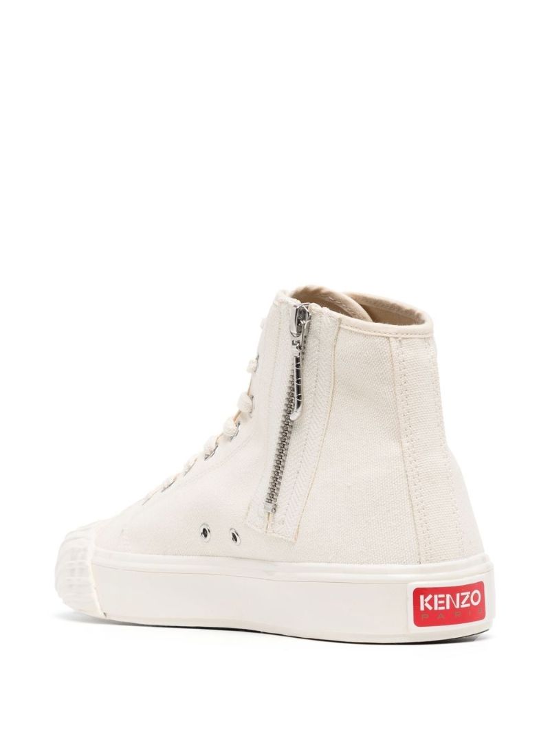 Neutral Logo Embroidered Hi-top Sneakers