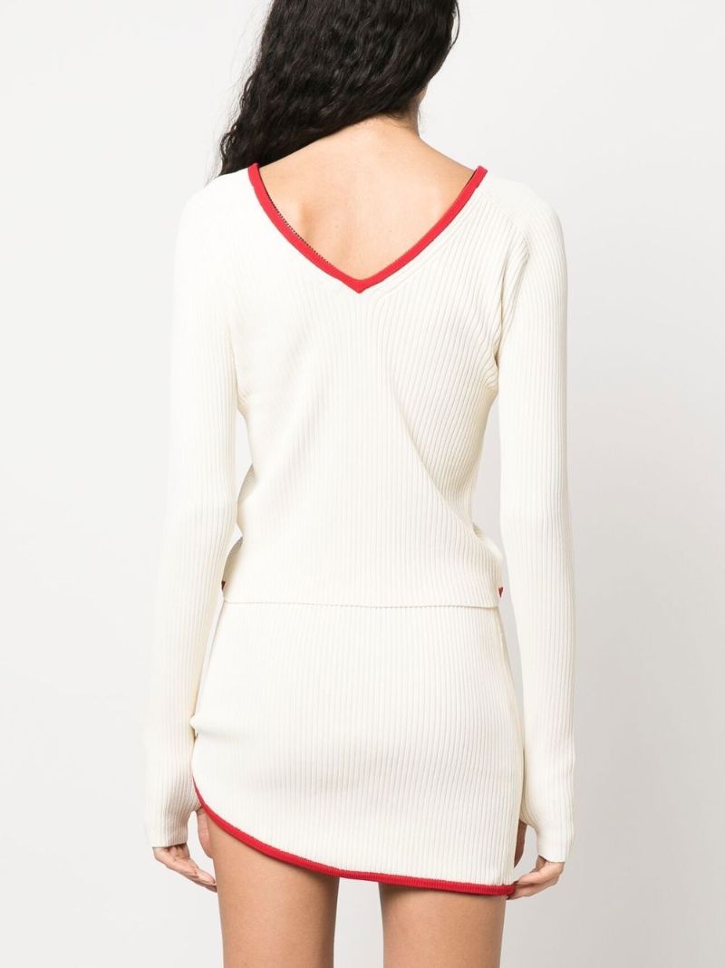 Beige Contrast Trim Zipped Cardigan
