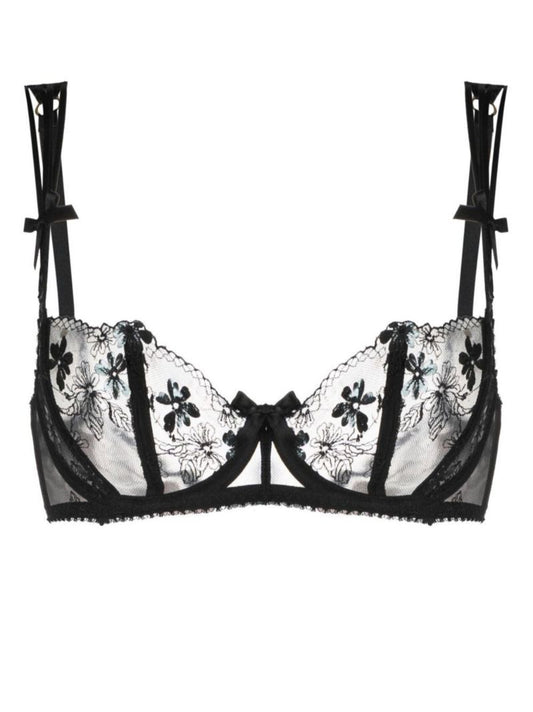 Black Skylee Embroidered Lace Bra