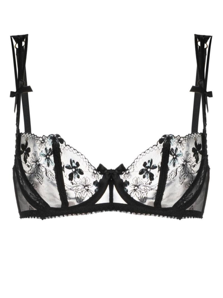 Black Skylee Embroidered Lace Bra