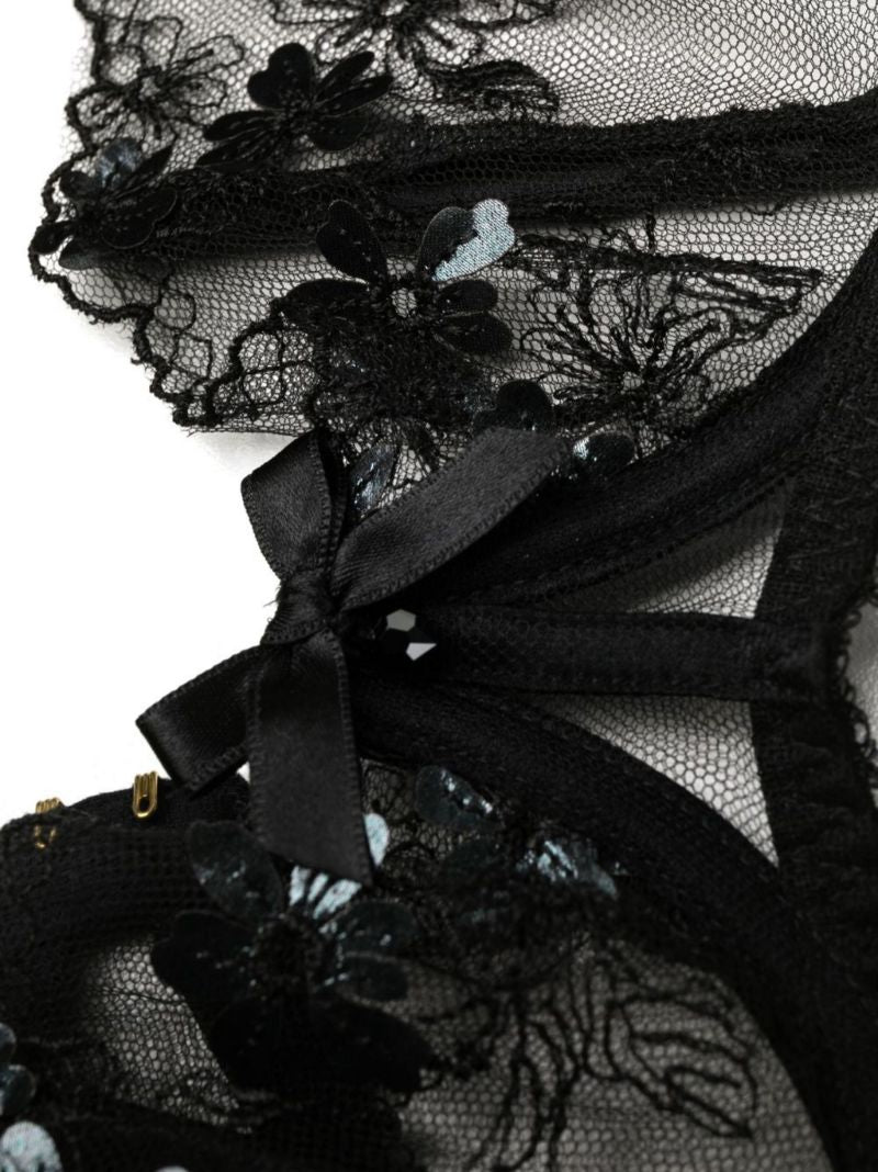 Black Skylee Embroidered Lace Bra