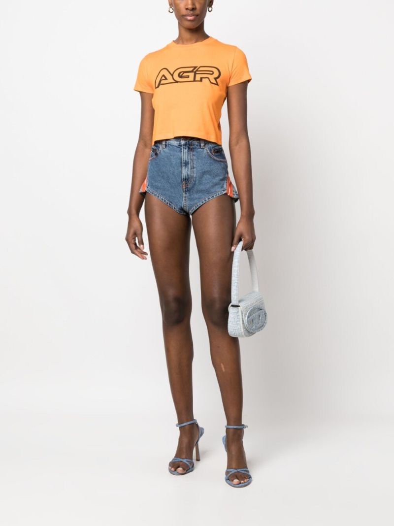 Blue High-waisted Denim Shorts
