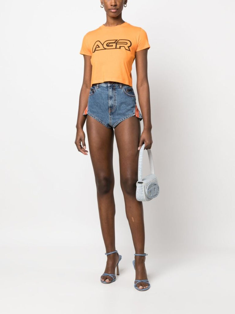 Blue High-waisted Denim Shorts