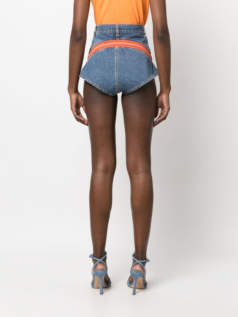 Blue High-waisted Denim Shorts