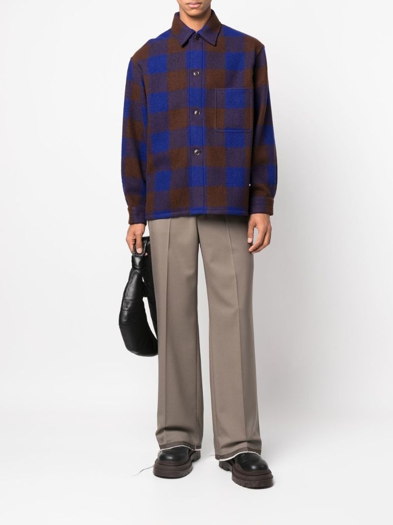 Blue Checked Wool Shirt