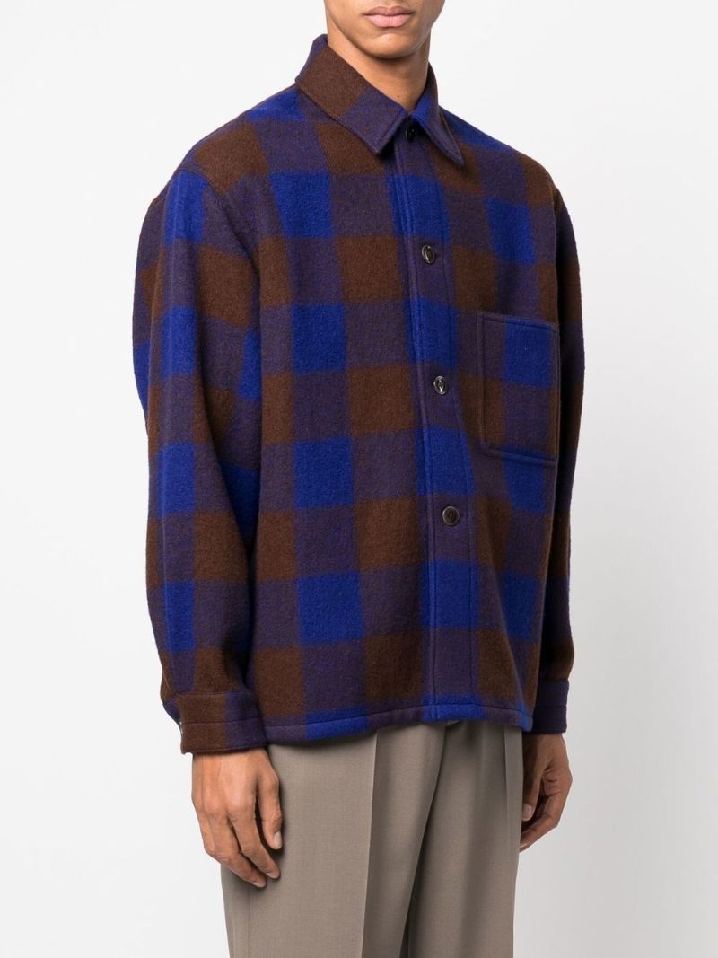 Blue Checked Wool Shirt