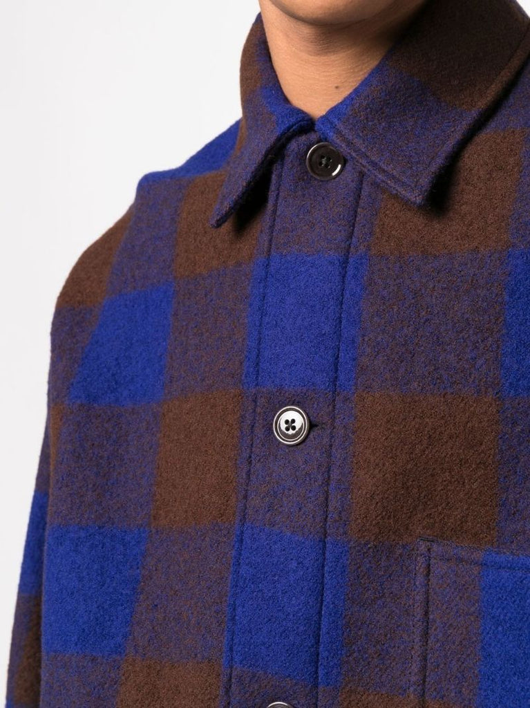 Blue Checked Wool Shirt