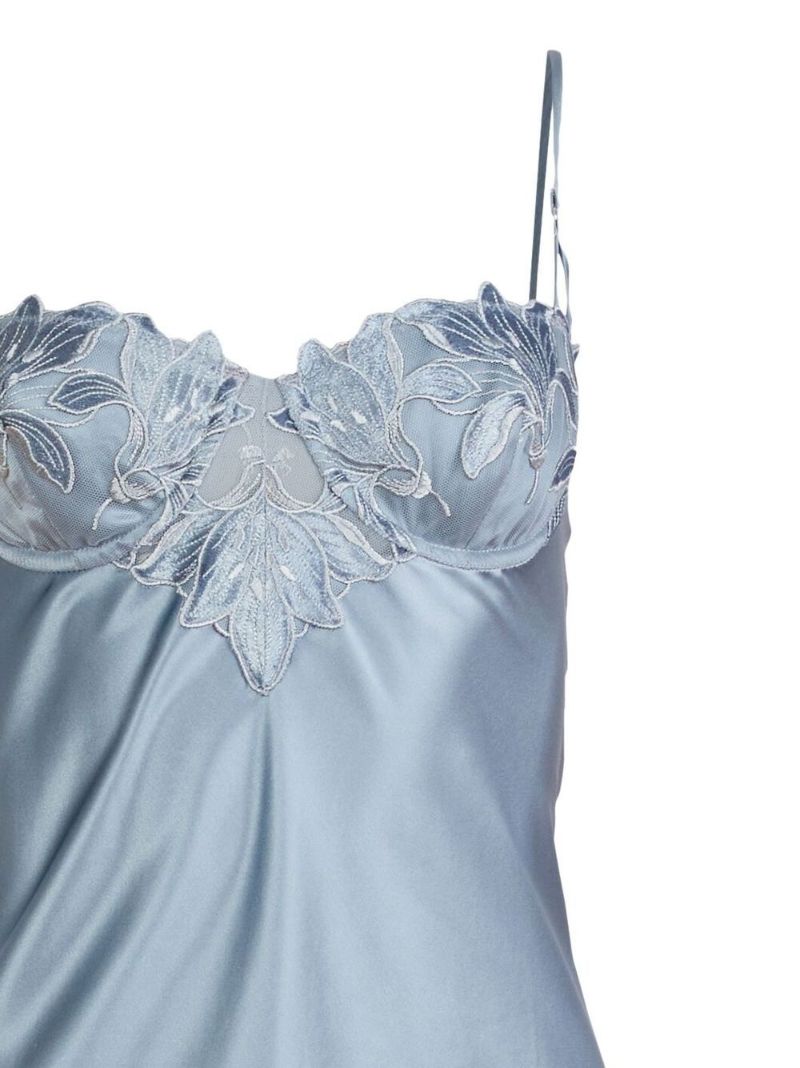 Blue Lace Panelled Camisole