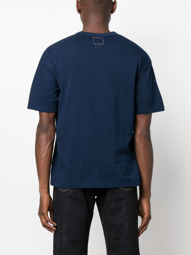 Blue Patch-pocket Cotton T-shirt