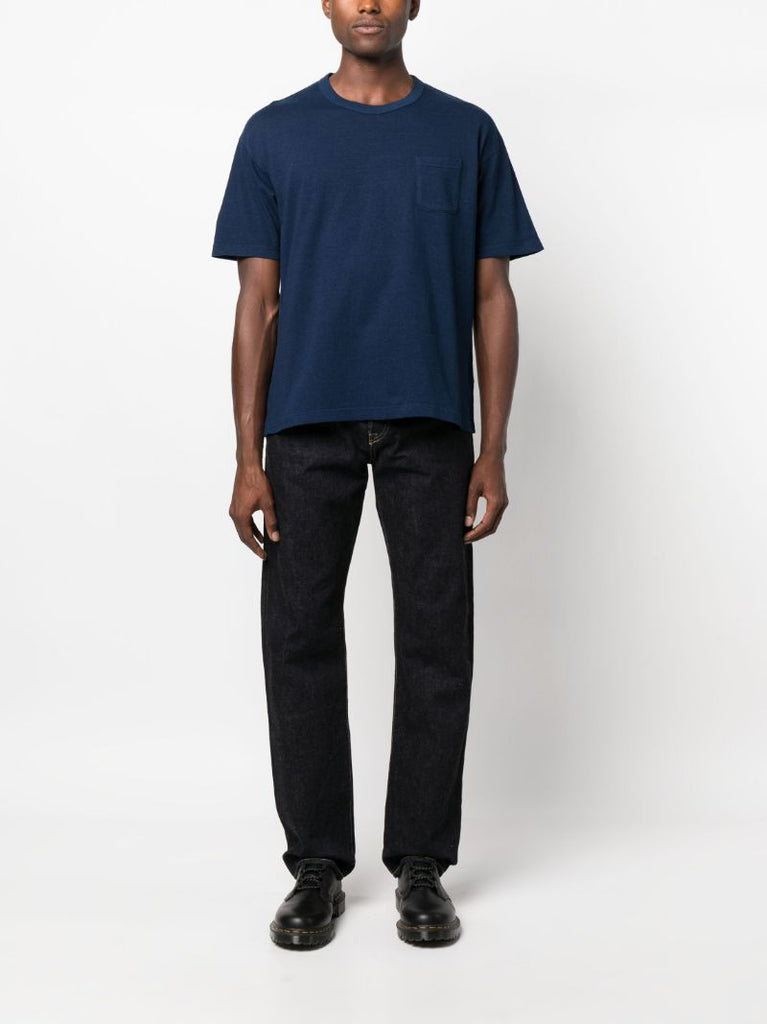 Blue Patch-pocket Cotton T-shirt