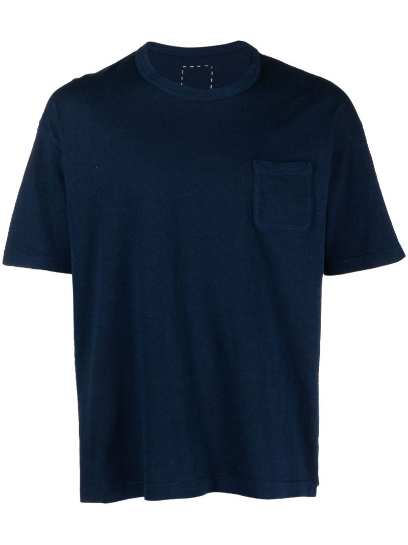 Blue Patch-pocket Cotton T-shirt