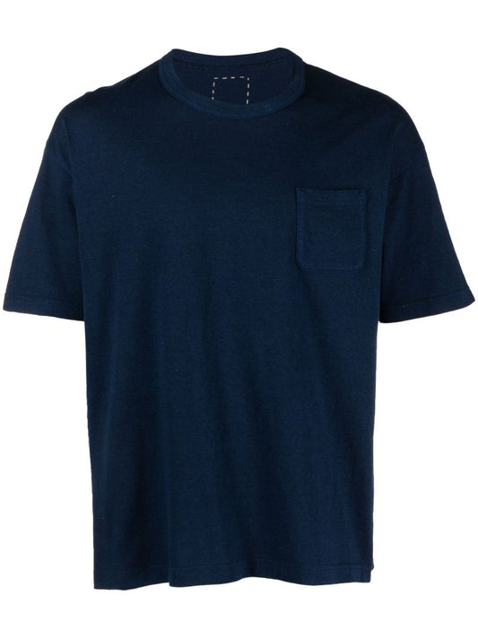 Blue Patch-pocket Cotton T-shirt